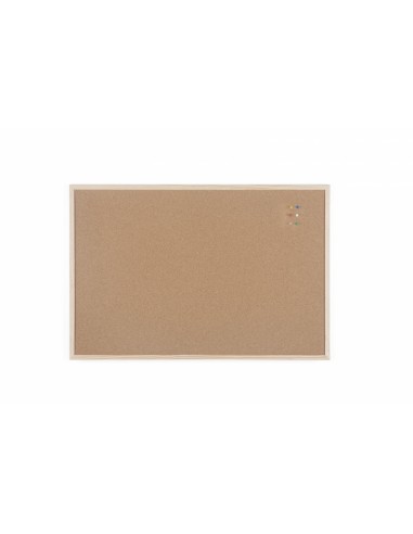 Bi-Office Tablero de Corcho Doble Cara 900x600mm Marco Natural