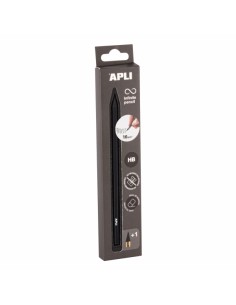 Apli Infinite Pencil Pack de Lapiz Infinito HB-Mina de Recambio-Tapon Protector - Para Escribir hasta 16km - Color Negro