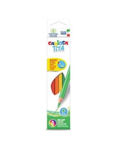 Carioca Tita Pack de 6 Lapices de Colores - Cuerpo Hexagonal - Mina Resistente - Colores Surtidos