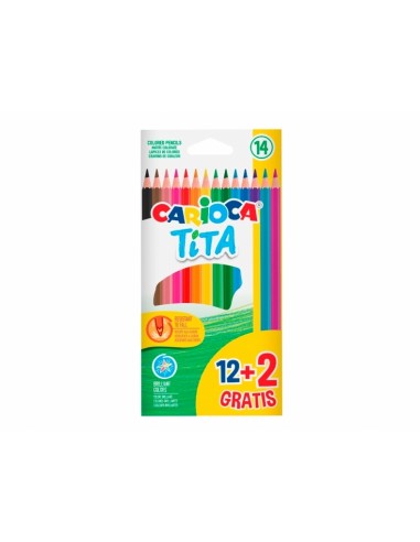 Carioca Tita Pack de 12-2 Lapices de Colores - Minas Resistentes - Colores Surtidos