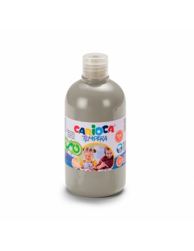 Carioca Botella de Tempera 500ml - Superlavable - Facil de Mezclar - Alta Opacidad - Color Plata