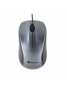 NGS Crew Raton USB 1200dpi - 3 Botones - Uso Ambidiestro - Cable de 1.30m - Color Gris Negro