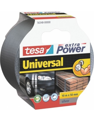 Tesa Extra Power Universal Cinta Adhesiva Multiusos 50mm x 10 Metros - Fuerte Poder de Pegado - Se Rompe Facilmente con la