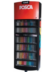 Posca Expositor de 1236 Marcadores de Pintura - Punta de Poliester - Tinta Pigmentada Base Agua - Resistente a la Luz -