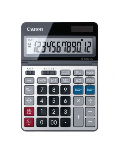 Canon TS-1200TSC Calculadora de Sobremesa con Pantalla LCD Ajustable de 12 Digitos - Realiza Calculos de Costos-Precios de