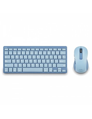 NGS Fantasy Pack Teclado Compacto Silencioso-Raton Silencioso 1600dpi 5 Botones - Conexion 2 4GHz-BT1 y BT2 - Color Azul