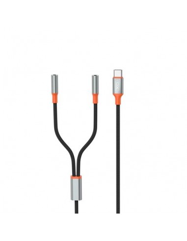 XO Divisor de Audio Estereo Bidireccional - Ideal para Usar 2 Auriculares a La Vez - Cable 1M - Color Negro