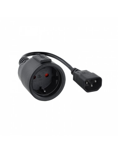 Nanocable Cable Adaptador de Corriente para SAIS C14 M a CEE7 H 16A 0.5m - Color Negro