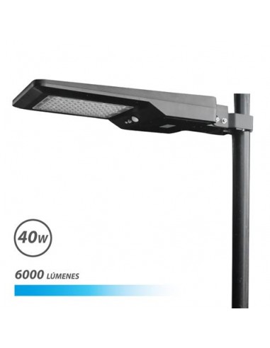 Elbat Farola LED Solar 40W Pro 6000Lm 6000K - Color Negro