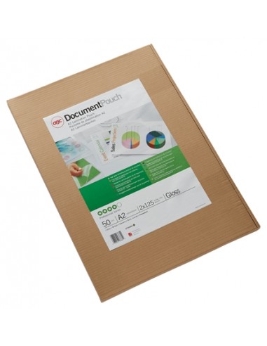 GBC Carteras Plastificacion Autoadhesivas A2 2x125 Micras Brillo (50) Transparente