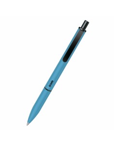 Dohe Elegance Pack de 4 Boligrafos - Punta Fina de 0 5mm - Fabricados en-Aluminio - Tacto Soft - Color Azul
