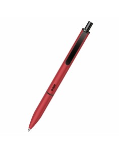 Dohe Elegance Pack de 4 Boligrafos - Punta Fina de 0 5mm - Fabricados en-Aluminio - Tacto Soft - Color Burdeos