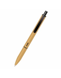 Dohe Elegance Pack de 4 Boligrafos - Punta Fina de 0 5mm - Fabricados en-Aluminio - Tacto Soft - Color Ocre