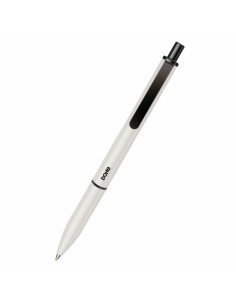 Dohe Elegance Pack de 4 Boligrafos - Punta Fina de 0 5mm - Fabricados en-Aluminio - Tacto Soft - Color Blanco