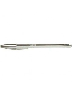 Bic Cristal Shine Boligrafo de Bola - Punta Media de 1.0mm - Tinta con Base de Aceite - Elegante Cuerpo Plateado - Color