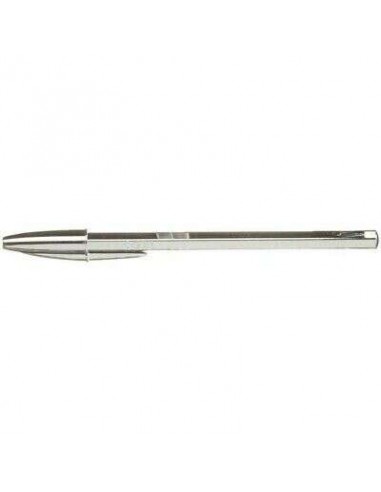 Bic Cristal Shine Boligrafo de Bola - Punta Media de 1.0mm - Tinta con Base de Aceite - Elegante Cuerpo Plateado - Color