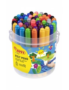 Jovi Felt Pens Bote D E48 Rotuladores Jumbo - Tinta de Gran Fijacion - Punta de 3mm - Capuchon de Seguridad Ventilado - Grip