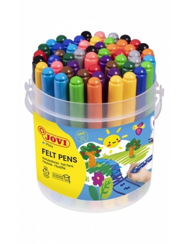 Jovi Felt Pens Bote D E48 Rotuladores Jumbo - Tinta de Gran Fijacion - Punta de 3mm - Capuchon de Seguridad Ventilado - Grip