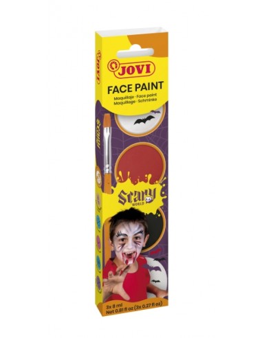 Jovi Scary Estuche de 3 Botes 8ml Maquillaje Crema-Accesorios - Hipoalergenico - Facil Aplicacion - Base Grasa -