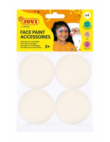 Jovi Accessories Bolsa con 4 Esponjas de Maquillaje - Alta Densidad - Acabado Uniforme - Reutilizables - Ideales para Bases y