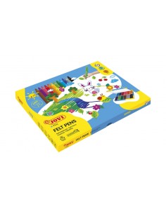 Jovi Felt Pens Pack Escolar 96 Rotuladores Jumbo - Variedad de Tonos - Tinta de Gran Fijacion - Punta Resistente - Capuchon