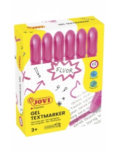 Jovi Gel Textmarker Marcadores de Texto - Gel en Seco - Colores Fluorescentes - No Necesitan Punta - No Traspasan - Secado
