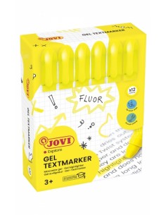 Jovi Gel Textmarker Marcadores de Texto - Gel en Seco - Colores Fluorescentes - No Necesitan Punta - No Traspasan - Secado