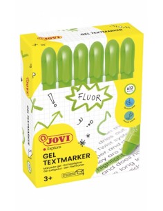 Jovi Gel Textmarker Marcadores de Texto - Gel en Seco - Colores Fluorescentes - con Ascensor - No Necesitan Punta - No
