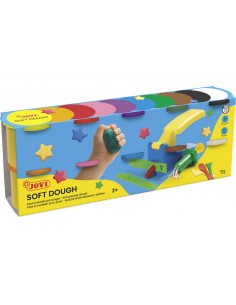 Jovi Soft Dough Blandiver Estuche de 10 Botes 110gr - Blanda y Flexible - Facil de Amasar y Moldear - Ideal para Iniciacion