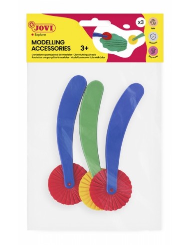 Jovi Modelling Complements Bolsa con 3 Rodillos Cortadores - Ruedas de Corte Diferentes Formas - Ideal para Manualidades -