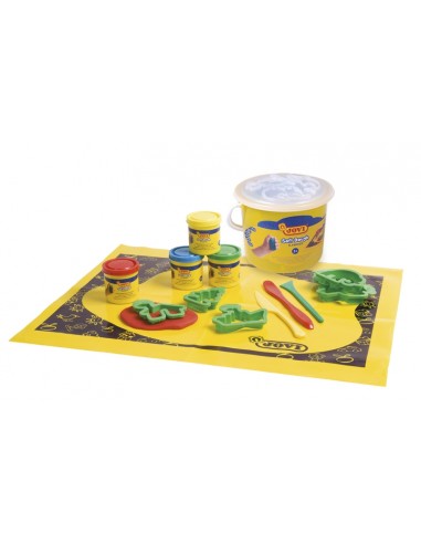 Jovi Soft Dough Blandiver Cubo 4 Botes 50gr-Accesorios - Blanda y Flexible - Facil de Amasar y Moldear - Ideal para