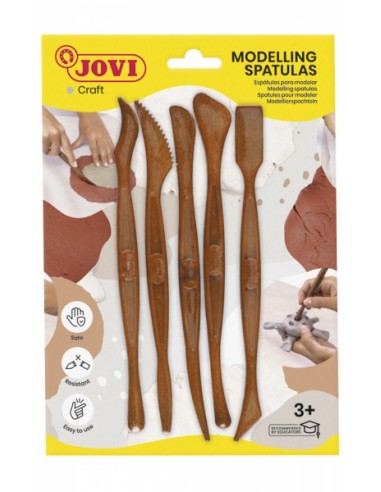 Jovi Modelling Spatulas Skin Pack 5 Modeladores para Arcilla-Barro y Plastilina - Herramientas de Moldeado - Accesorios para