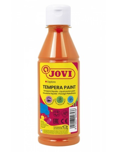 Jovi Tempera Paint Tempera Liquida - Base Agua - Lista para Usar - Alto Poder Cubriente - Secado Rapido - Excelente Fluidez -