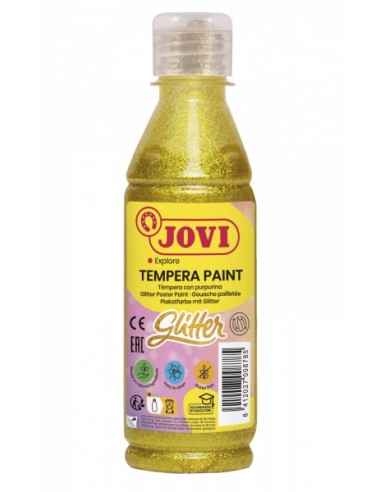 Jovi Glitter Tempera Botella de 250ml - Base Agua - Lista para Usar - Particulas de Purpurina - Excelente Rendimiento -