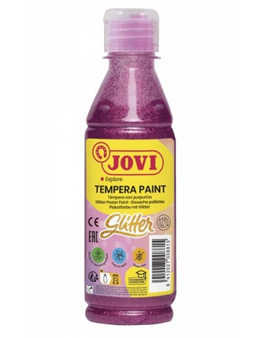 Jovi Glitter Tempera Botella de 250ml - Base Agua - Lista para Usar - con Purpurina - Excelente Rendimiento - Secado Rapido -