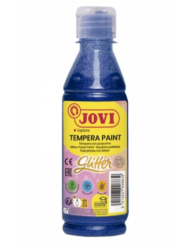 Jovi Glitter Tempera Botella de 250ml - Base Agua - Lista para Usar - con Purpurina - Excelente Rendimiento - Secado Rapido -