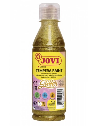 Jovi Glitter Tempera - Tempera Liquida Base Agua - Particulas de Purpurina - Excelente Rendimiento - Secado Rapido - Fluidez