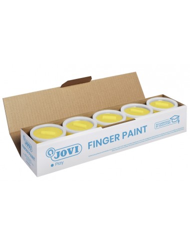 Jovi Bote de Pintura de Dedos - 125ml Pintura de Dedos - Colores Mezclables - Textura Gelatinosa - Lavable - sin Gluten Ni