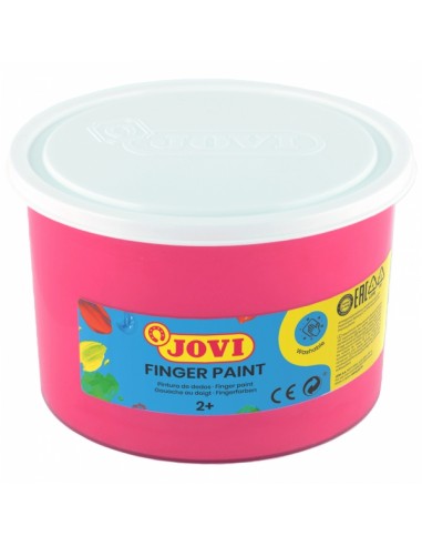 Jovi Finger Paint Bote de 500ml - Ingredientes Naturales - Colores Mezclables - Textura Gelatinosa - Lavable - Color Rosa