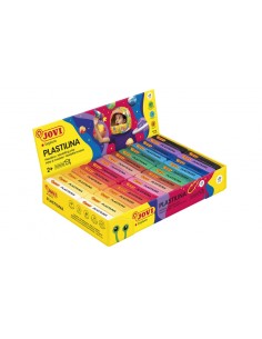 Jovi Expositor de 30 Pastillas de Plastilina 50G - 100-Vegetal - Muy Moldeable - No Se Seca - Colores Mezclables - Color