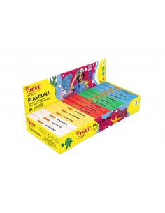 Jovi Expositor de 15 Pastillas de Plastilina 150gr - Colores Basicos - 100-Vegetal - Muy Moldeable - No Se Seca - Colores