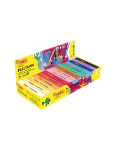 Jovi Expositor de 15 Pastillas de Plastilina 150gr - Muy Moldeable - No Se Seca - sin Gluten - Inocua - Color Surtido