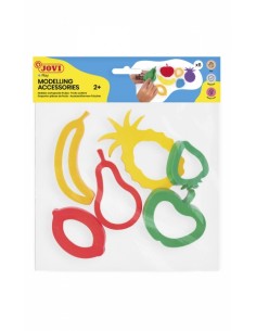 Jovi Modelling Accessories Bolsa Colgable con 6 Moldes de Corte Frutas - Moldes de Plastico para Plastilina - Formas de Fruta