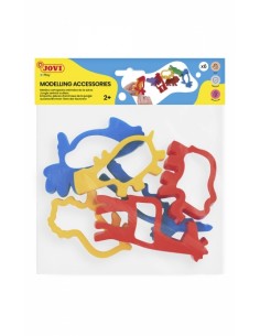 Jovi Modelling Accessories Bolsa Colgable con 6 Moldes de Corte Animales de Jungla - Moldes de Plastico para Plastilina -