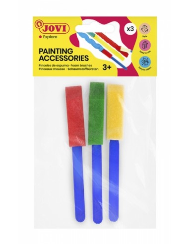 Jovi Painting Accessories Bolsa con 3 Pinceles de Espuma - Ideal para Cualquier Tipo de Pintura - Especial para Pintura de