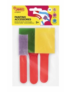 Jovi Painting Accessories Pack de 3 Pinceles de Espuma - Tamaños Diferentes - Especiales para Pintura de Dedos - Faciles de