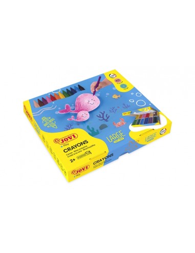 Jovi Large Easy Grip Caja de 300 Ceras Plasticas Hexagonales - No Ruedan - Uso en Papel y Cartulina - Duracion Prolongada -