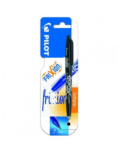 Pilot Frixion Ball Pack de 1 Boligrafo de Gel Borrable - Punta de Bola 0.7mm - Trazo 0.4mm - Grip Ergonomico - Color Negro