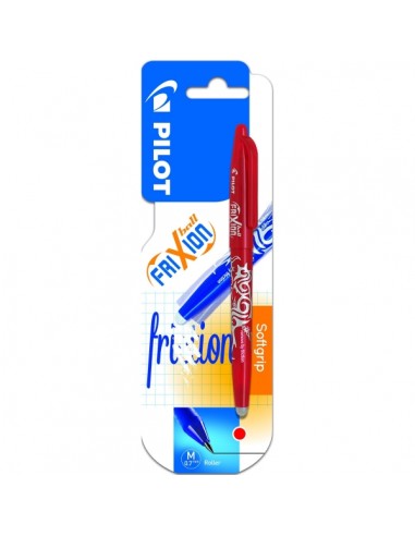 Pilot Frixion Ball Pack de 1 Boligrafo de Gel Borrable - Punta de Bola 0.7mm - Trazo 0.4mm - Grip Ergonomico - Color Rojo