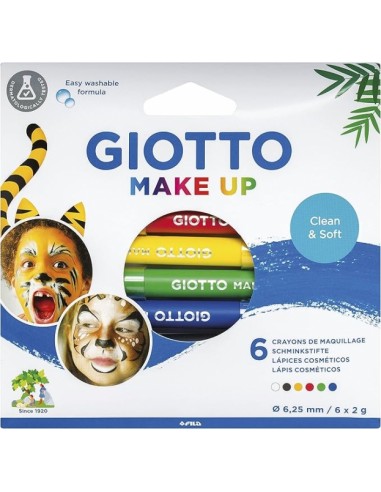 Giotto Make Up Classic Pack con 6 Lapices Cosmeticos - Se Lava con Agua - Dermatologicamente Testado - Colores Clasicos
